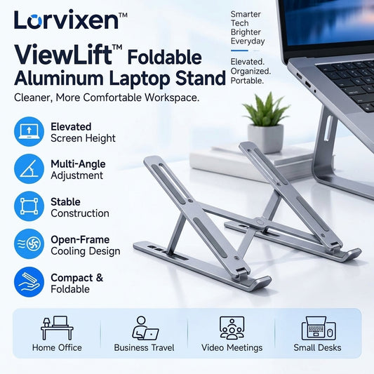 Lorvixen™ ViewLift Foldable Aluminum Laptop Stand