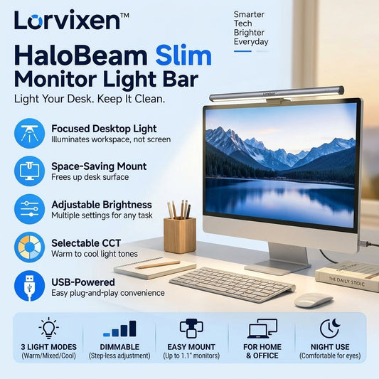 Lorvixen™ HaloBeam Slim Monitor Light Bar